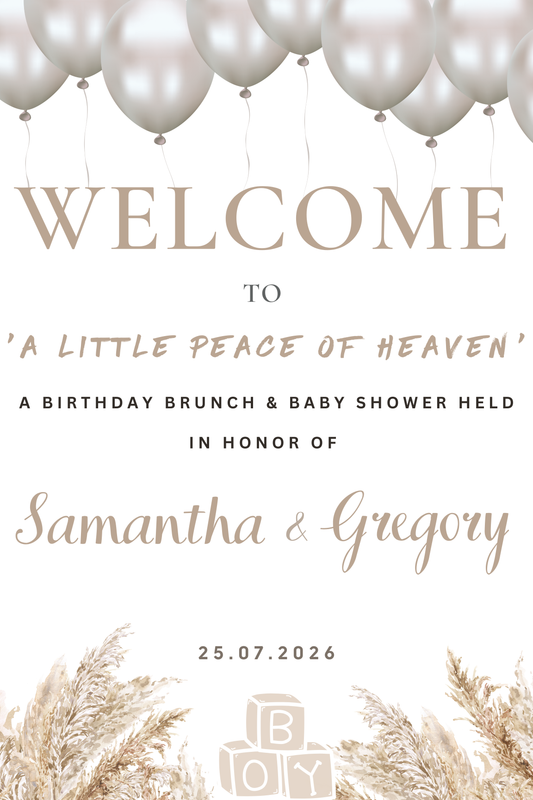 Baby Shower Welcome Sign - A Little Peace of Heaven