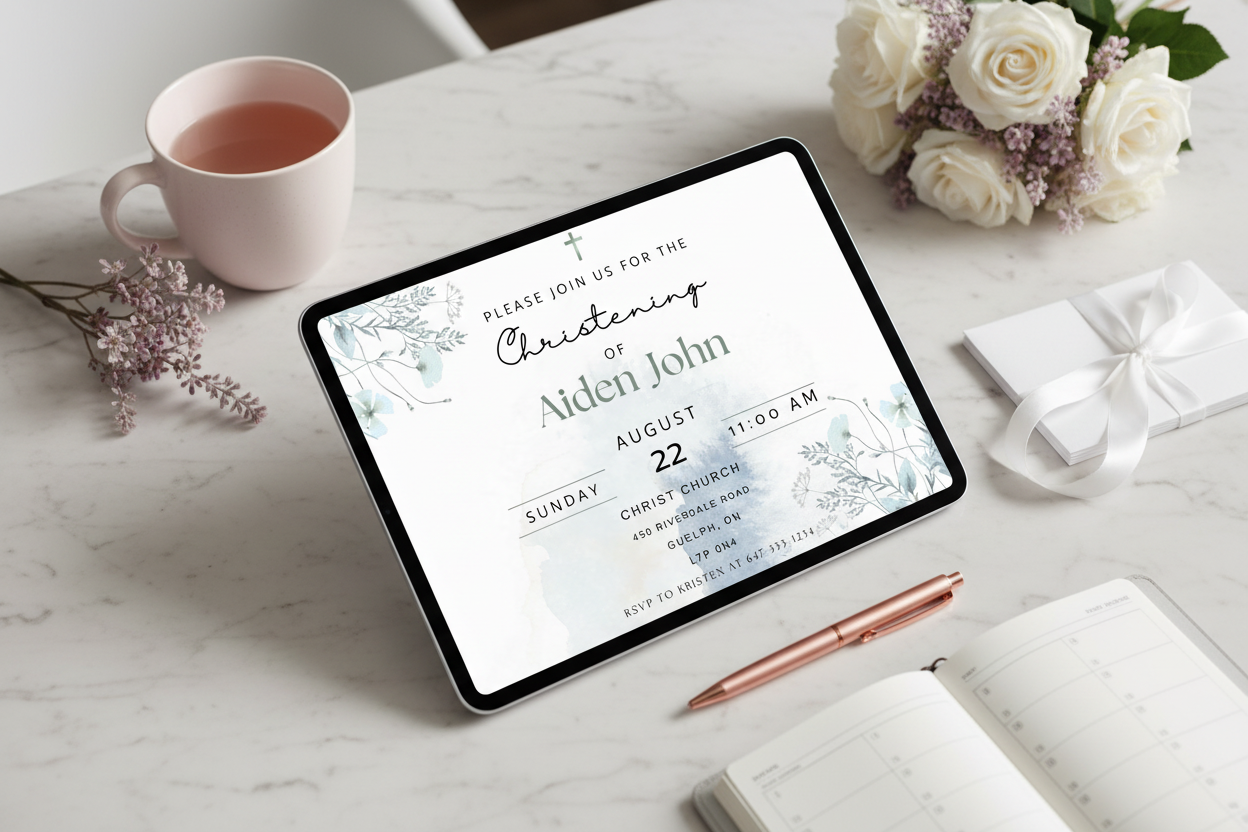 Christening Invitation Lifestyle Shot