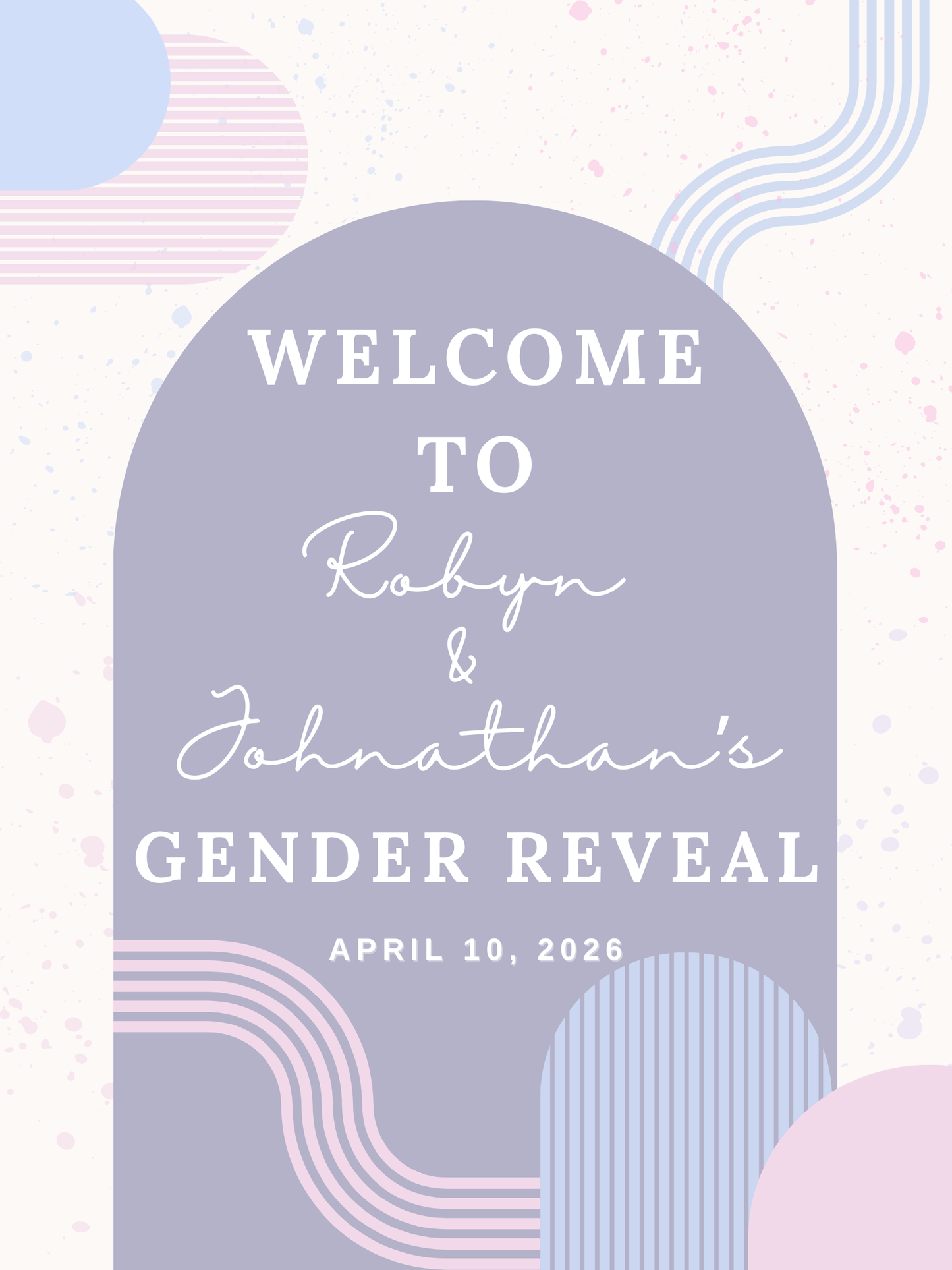 Gender Reveal Welcome Sign - Personalized Event Entrance Sign