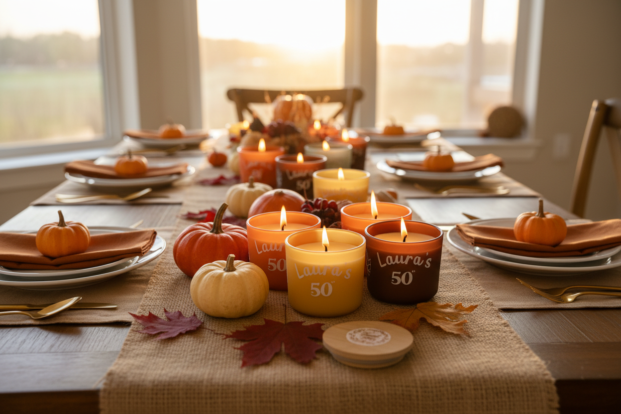 Autumn celebration with candles