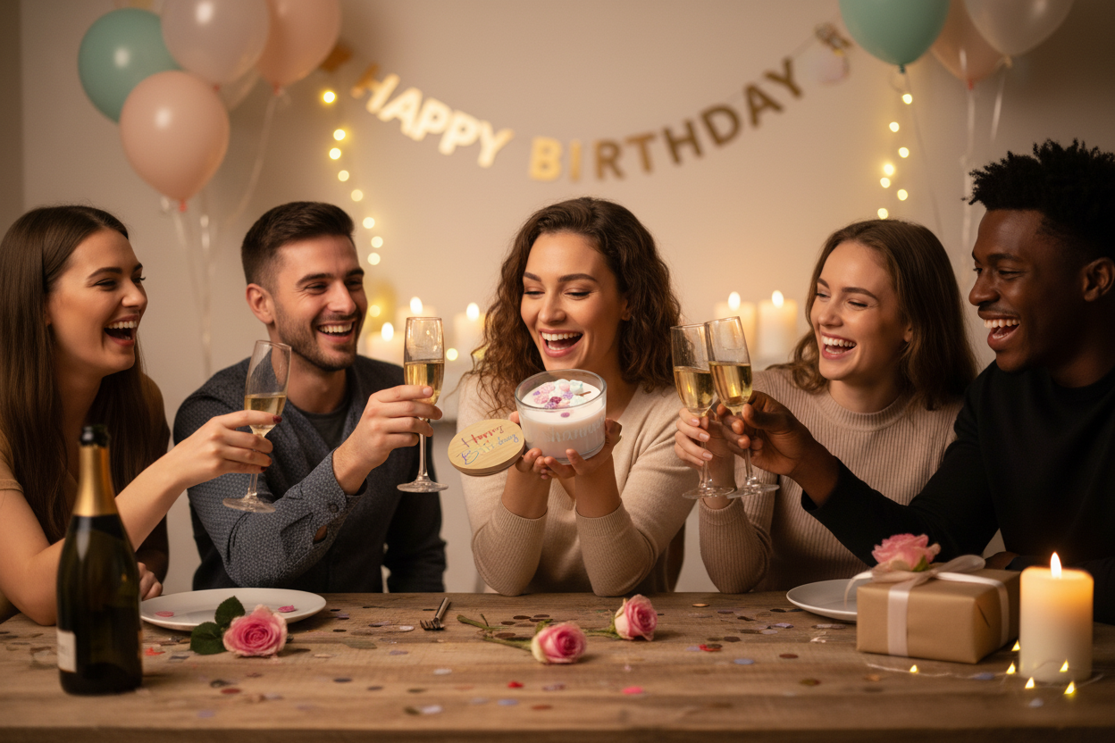 Birthday celebration with candle