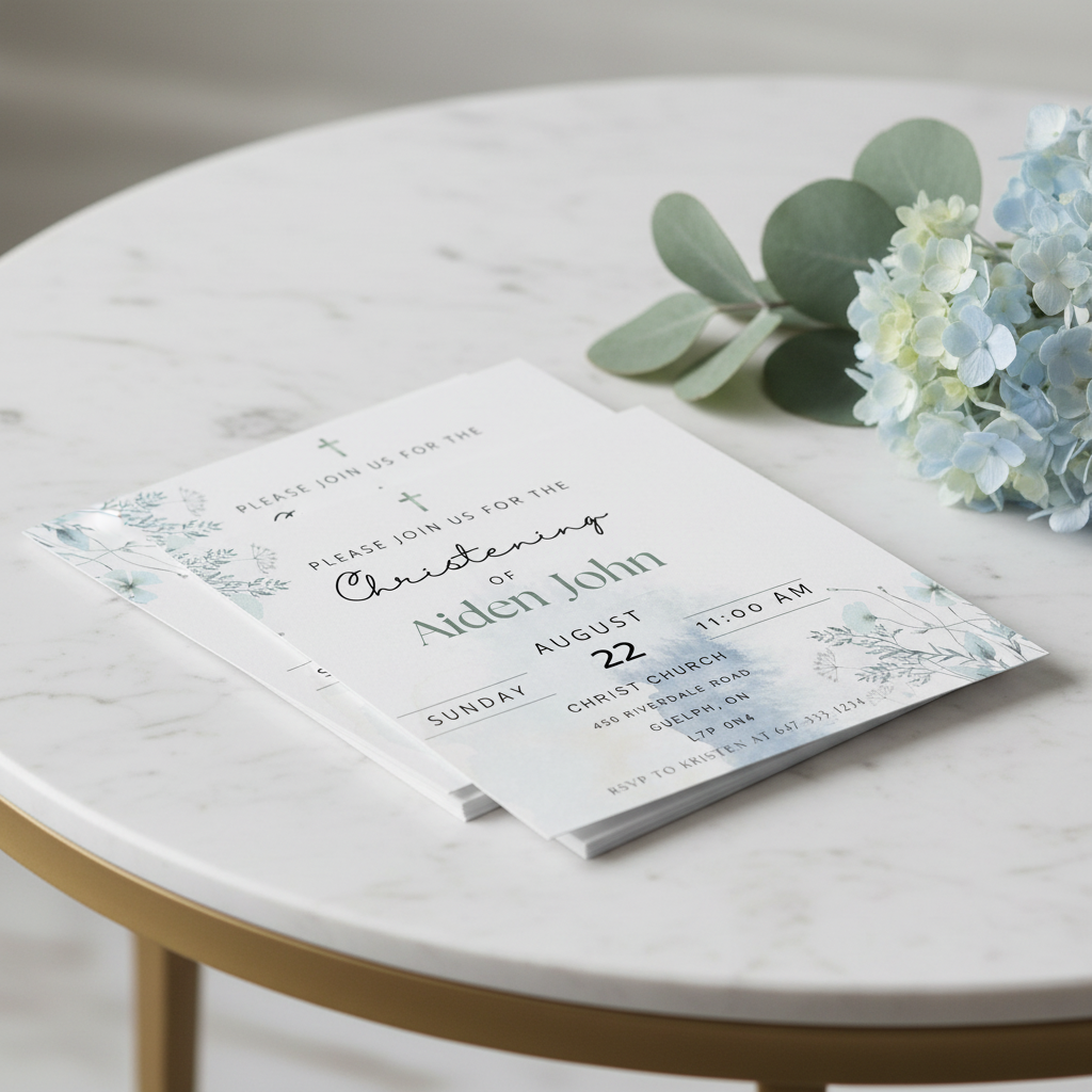 Christening invitation mockup