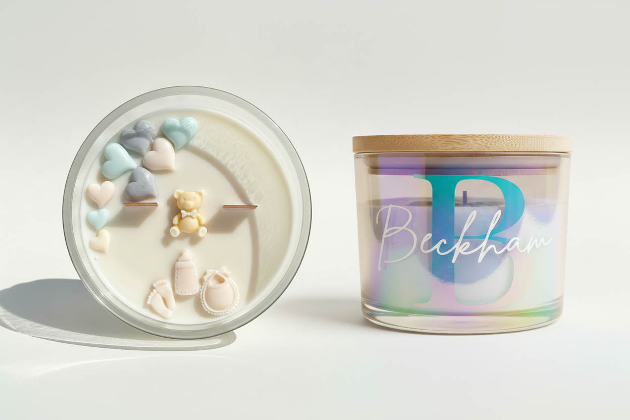 Decorative and Beckham candles together
