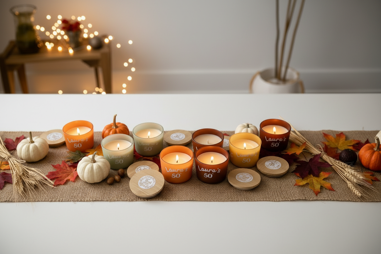 Fall candles without dinnerware