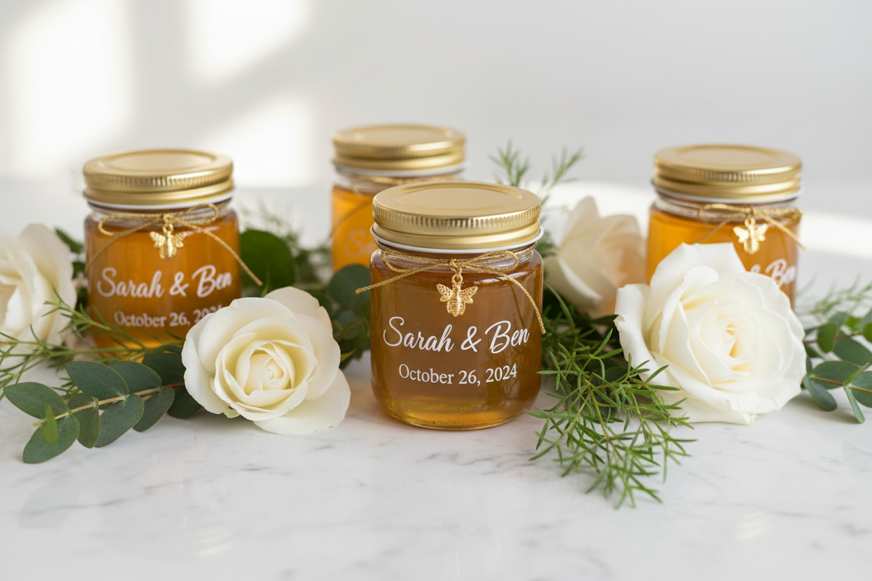 Honey Wedding Favours - White Vinyl