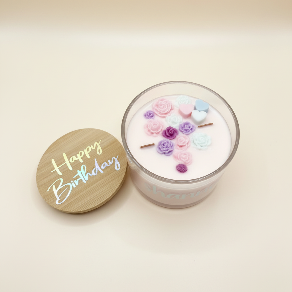Overhead view with Happy Birthday lid