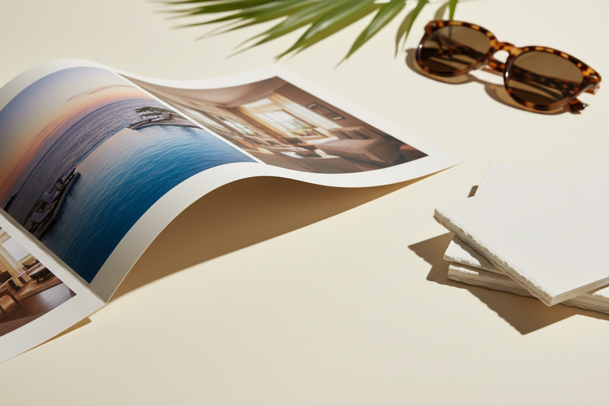 Paper-focused brochure product shot