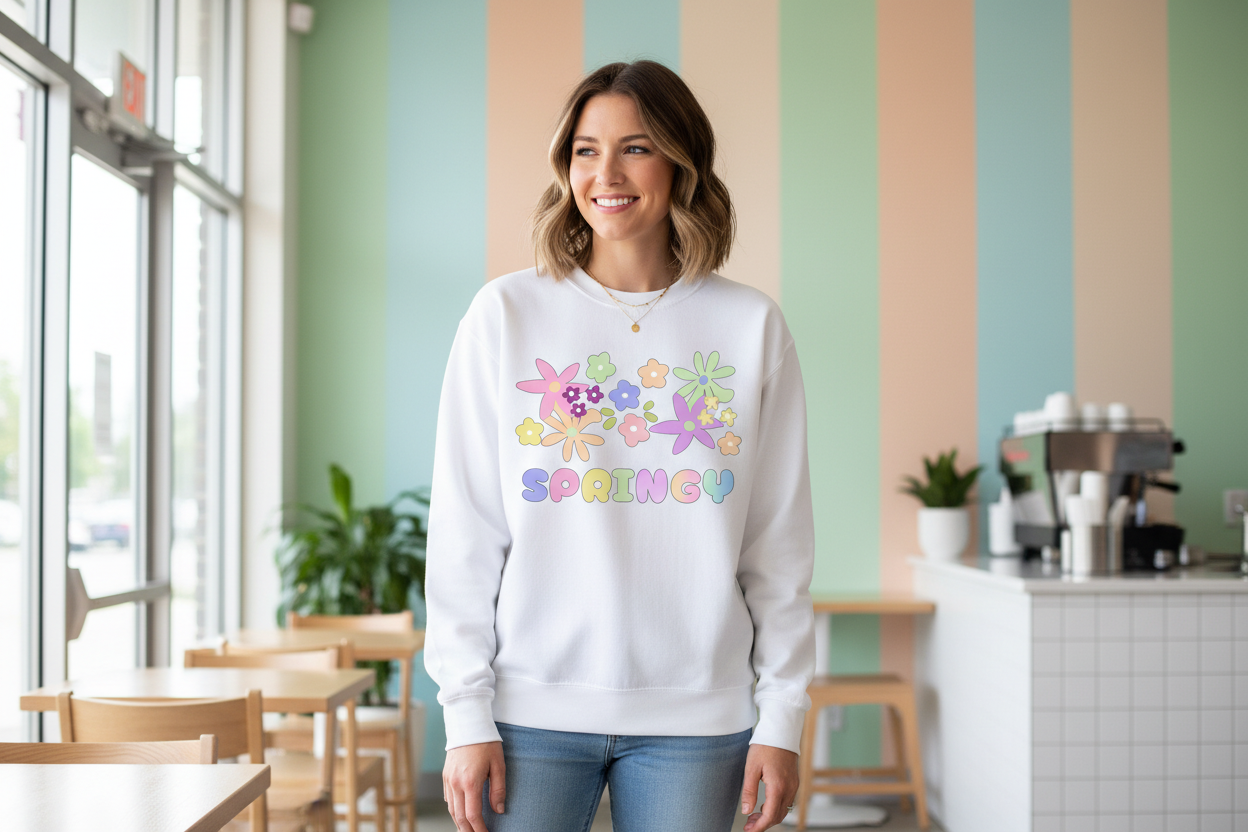 Springy sweatshirt - modern lifestyle shot
