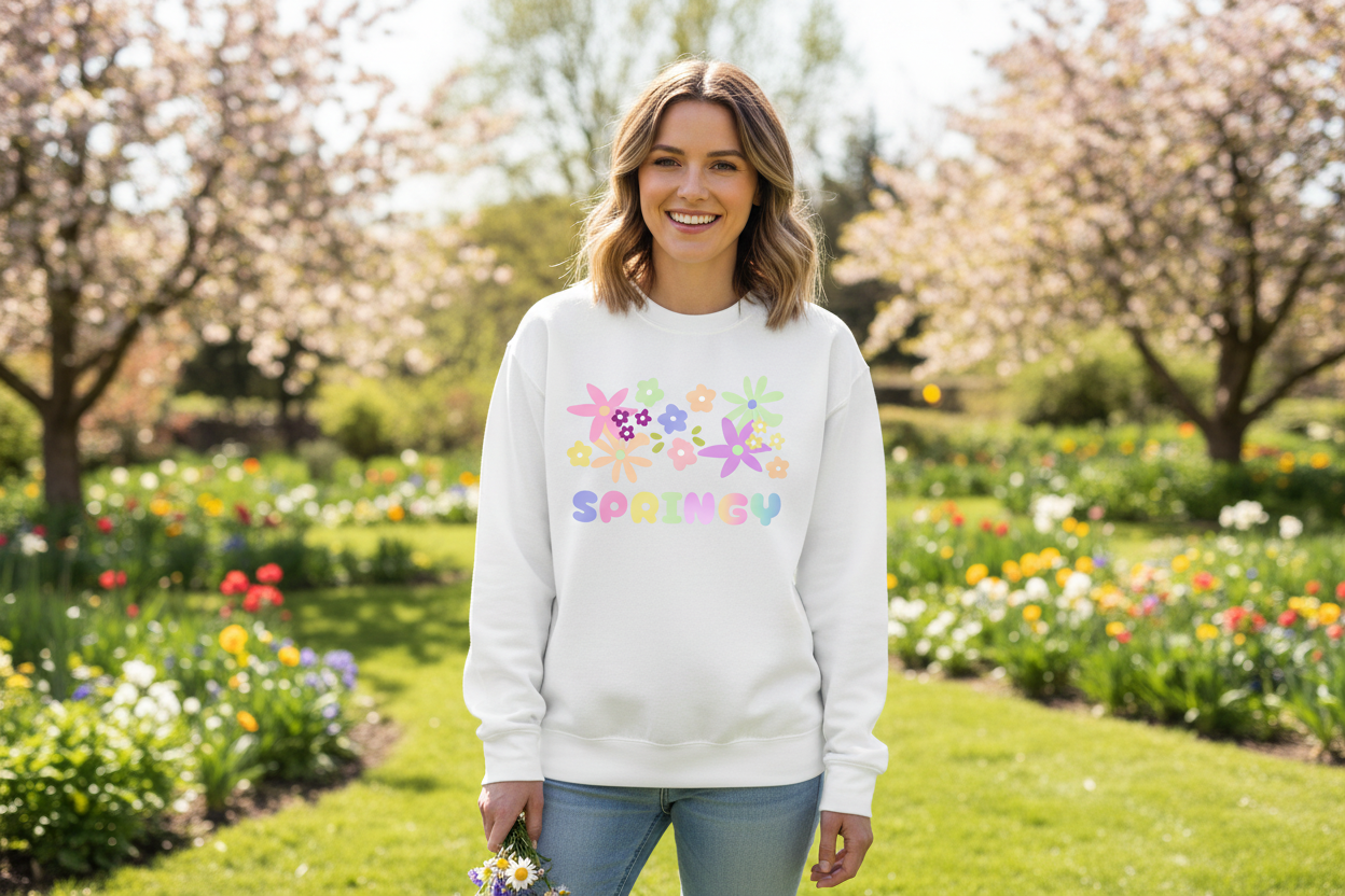 Springy sweatshirt - outdoor lifestyle shot
