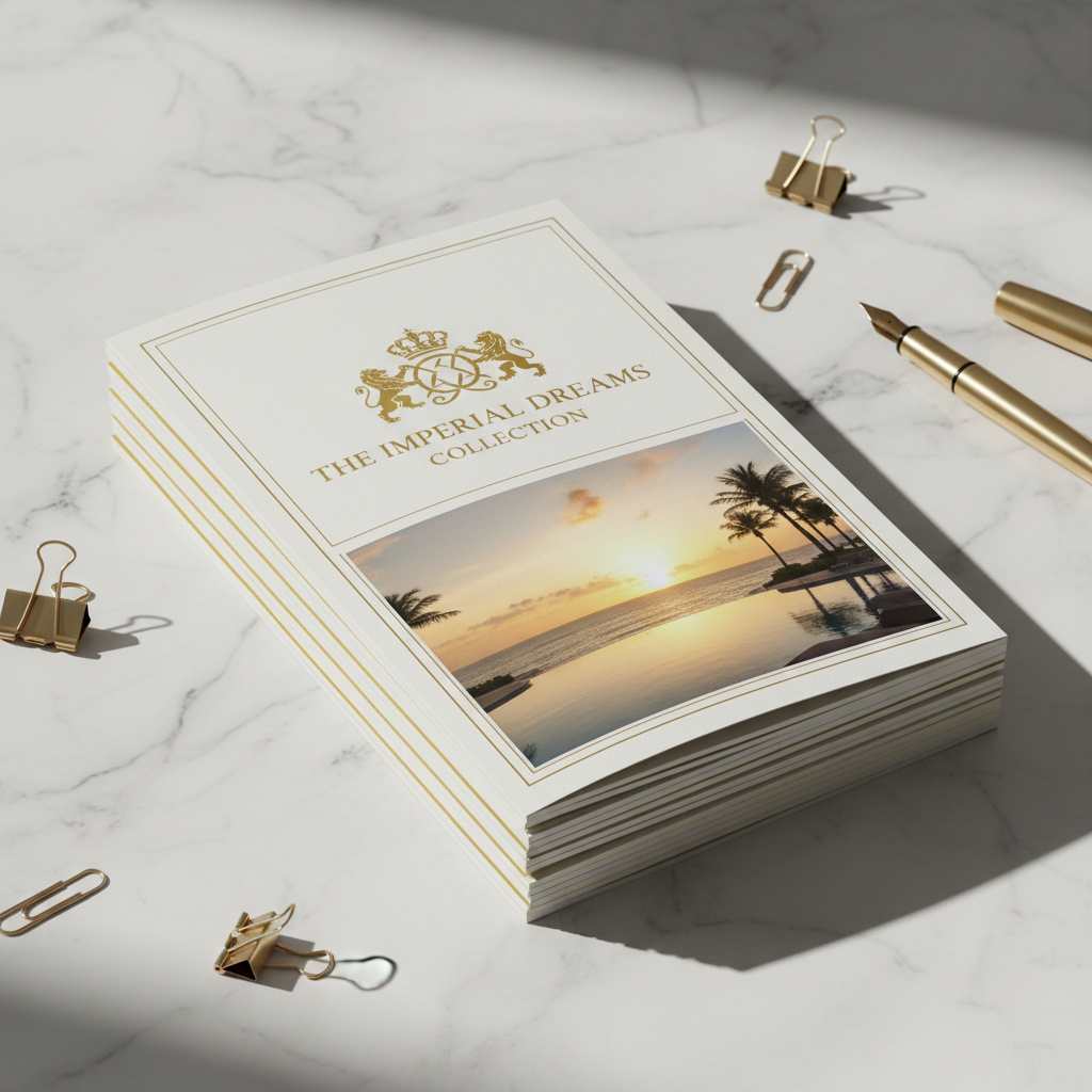 Stack of hotel brochures